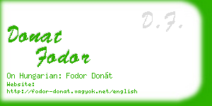donat fodor business card